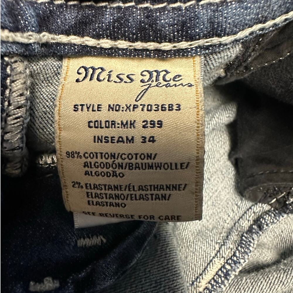Miss Me Thick Stitch Fleur De Lis Boot Cut Jeans Western Y2K Size 29 - Picture 7 of 12